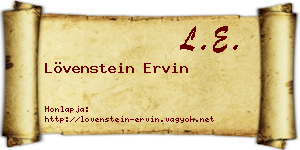 Lövenstein Ervin névjegykártya