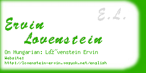 ervin lovenstein business card